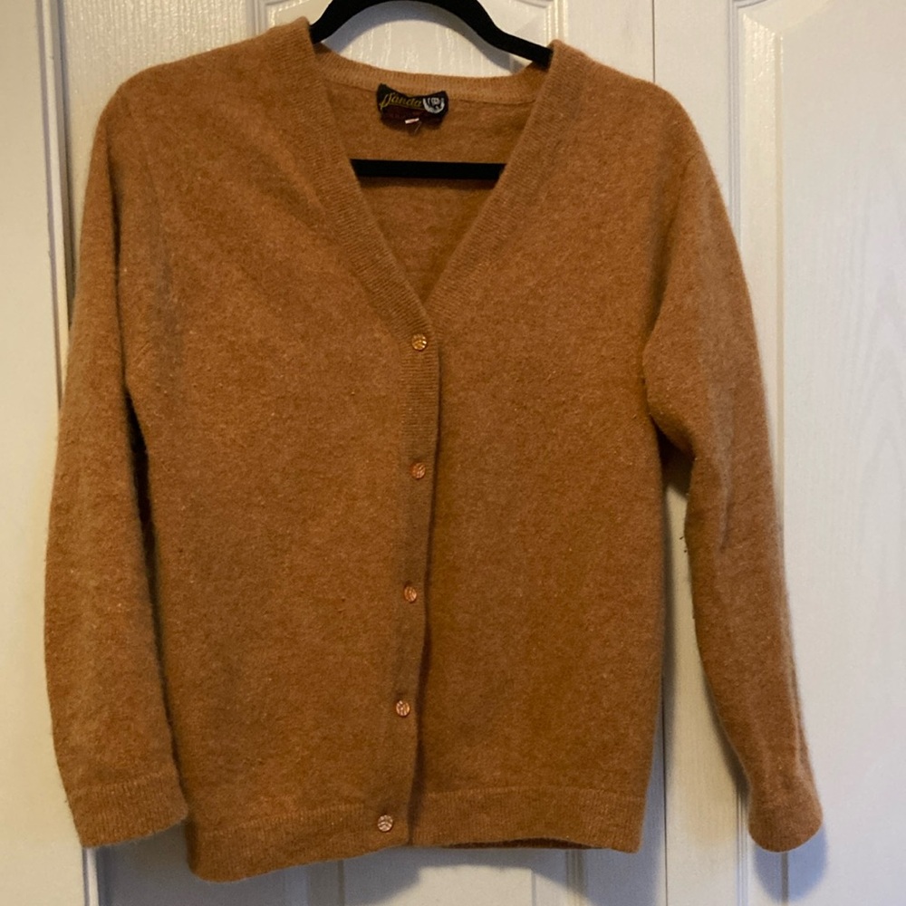 Vintage Angora & Lamb’s Wool rust-orange cardigan